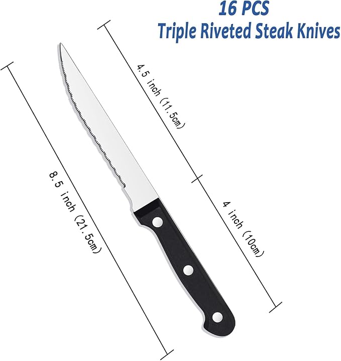 BEWOS Steak Knives Set of 16