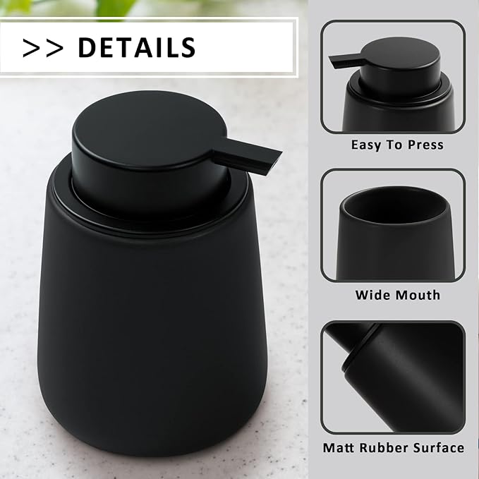 Soap Dispenser Ceramic with Easy-to-Press Pump Hand Lotion Liquid Dispenser