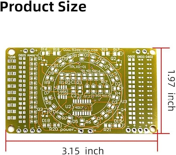 SMT Soldering Practice Board Kit DIY Welding Practice Kit DIY Electronic Kit for STEM Beginners School Education (Yellow)