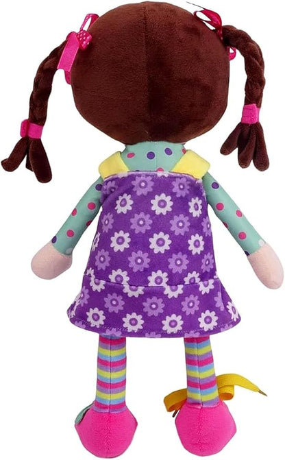 Sugar Snap Plush Doll for Toddlers Learn to Dress Montessori Toy - Dress Me Doll - Zipper, Snaps, Buttons, Buckle - Educational Toy for 2 3 Year Old Girl - Montessori Doll - 15" - Purple Dress