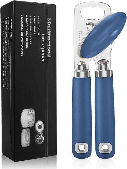 Safring Can Opener Manual, Heavy Duty Stainless Steel Smooth Edge Can Opener