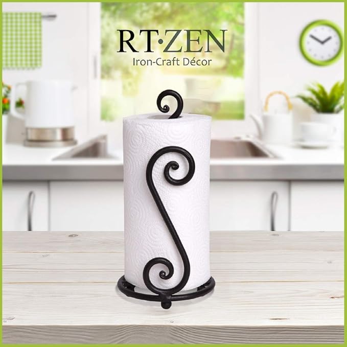 RTZEN Matte Black Paper Towel Holder Countertop