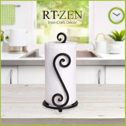 RTZEN Matte Black Paper Towel Holder Countertop