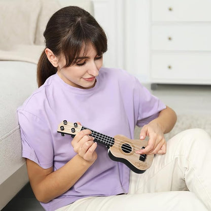 Kisangel 1pc Wooden Kids Ukulele Toy Toddler Guitar Classical Instrument Ukulele Musical Toy for Preschool Children (Beige)