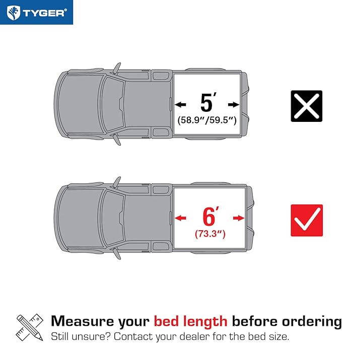 Tyger Auto T3 Soft Tri-fold Truck Bed Tonneau Cover Compatible with 2022-2026 Nissan Frontier | 6' (73") Bed | TG-BC3N1058