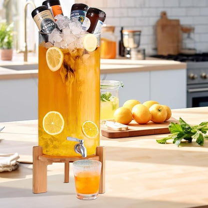 Beverage Dispenser, 3.5 Gallon Glass Drink Dispenser
