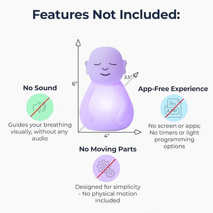 Mindsight 'Breathing Buddha' Guided Visual Meditation Tool for Mindfulness | Slow Your Breathing & Calm Your Mind for Stress & Anxiety Relief | Perfect for Adults & Kids | Relaxing Self Care Gift