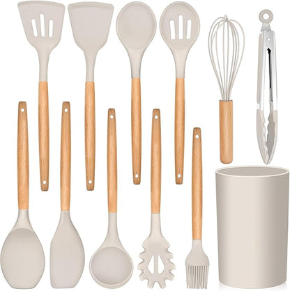 E-far Kitchen Utensils Set of 12, Silicone Cooking Utensils