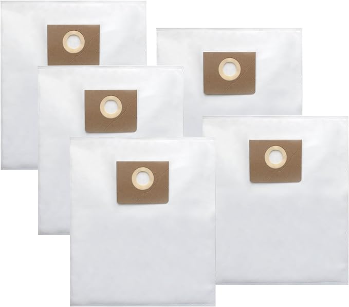 31345061010 Filter Bag for Fein Turbo I Vacuums, Replacement Dust Bags for Turbo 1 Vacuum, Tear-Resistant Non-woven Vacuum Filter Bag 2-3 Times More Capacity, Filter Bag for Dustex 25L Model, 5 Pack