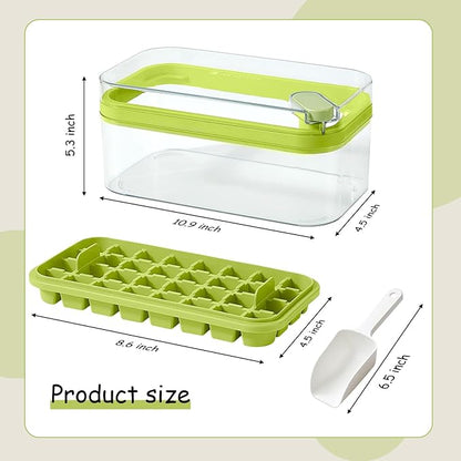 Ice Cube Tray with Lid and Bin, 2 Pack