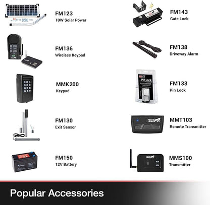 Mighty Mule MM371W Automatic Gate Opener, Smart and Solar Ready, Includes Gate