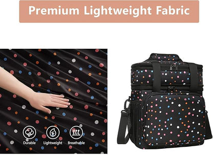 Expandable Insulated Lunch Box, Double Deck Lightweight Large Lunch Bag Tote