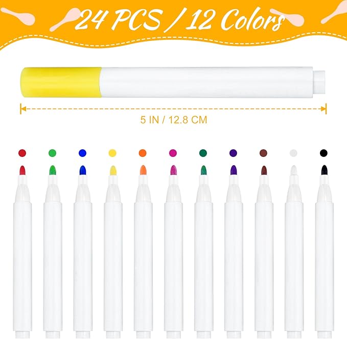 40Pcs DIY Wooden Maracas for Kids, Mini Maracas for Mexican Fiesta Party Favors with 24Pcs Multicolor Pens, Cinco De Mayo Party Supplies