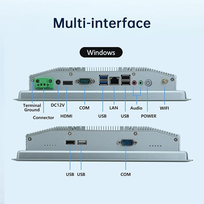 10.4-Inch Industrial Embedded Panel PC, Ratio 4:3 Multi-Touchscreen-Monitor
