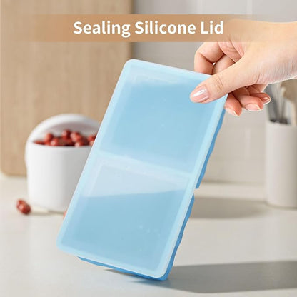 Silicone Freezer Tray for Soup Ice Cubes: 2-Cup Freezing Tray