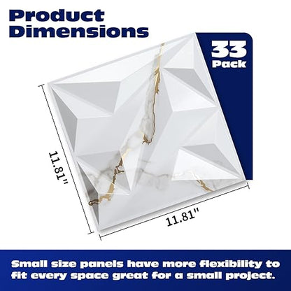 Art3dwallpanels 33 Pack 3D Wall Panel Diamond