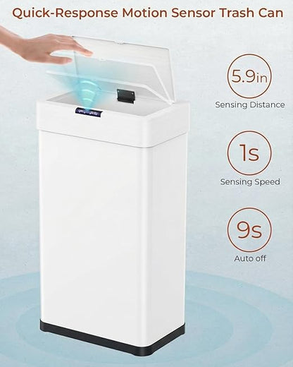 TLSUNNY 13.2 Gallon Motion Sensor Trash Can, Touchless Automatic Garbage Can