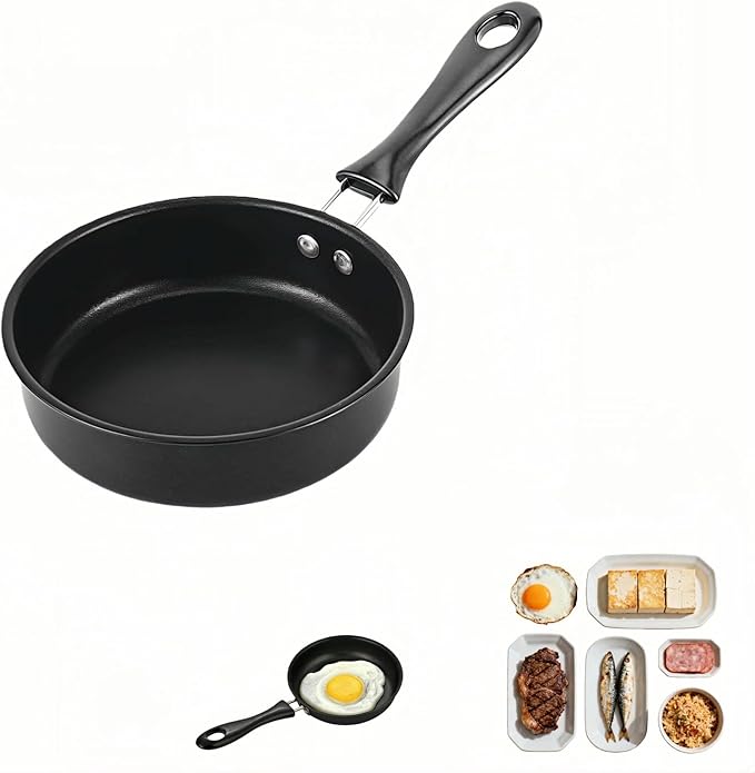 4.7 Inch Mini Frying Pan, Flat Bottom Design