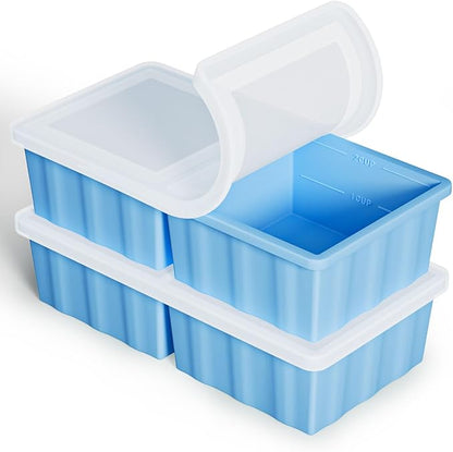 Silicone Freezer Tray for Soup Ice Cubes: 2-Cup Freezing Tray