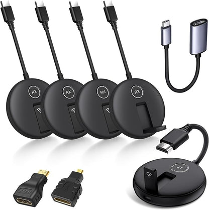 YUYUNLOMN Wireless HDMI Four Receivers and Transmitter, Splitter Plug and Play