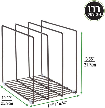 mDesign Steel Storage Tray Organizer Rack