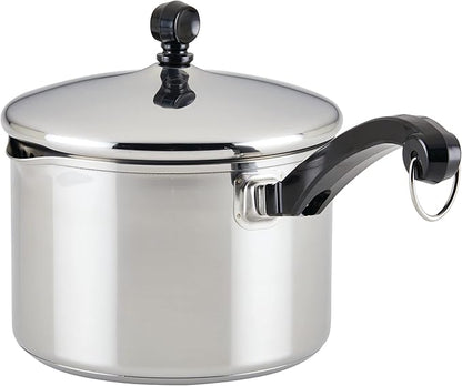 Farberware Classic Stainless Steel 3-Quart Covered Straining Saucepan