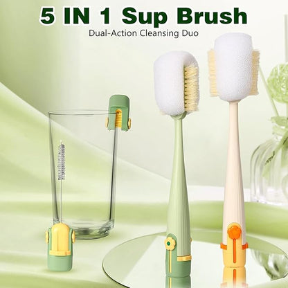 5-in-1 Bottle Cleaning Brush Set, Portable Brush Tools