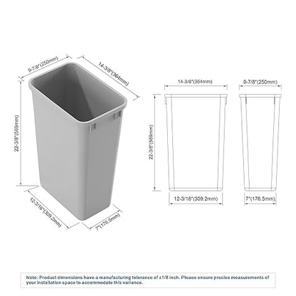Dowell 2 Pack 50Qt Wastebasket Trash Container,