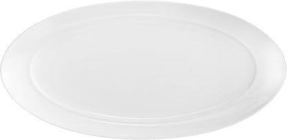 nambe Skye Oval Platter | Bone China Serving Tray for Appetizers, Snacks, and Sandwiches | 17 x 8 Inch | Dishwasher and Microwave Safe