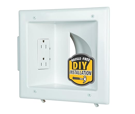 DATA COMM Electronic 45-0031-WH Recessed Low Voltage Media Wall Plate w/