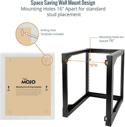 Tecmojo 12U Wall Mount Server Rack, Open Frame Network Rack
