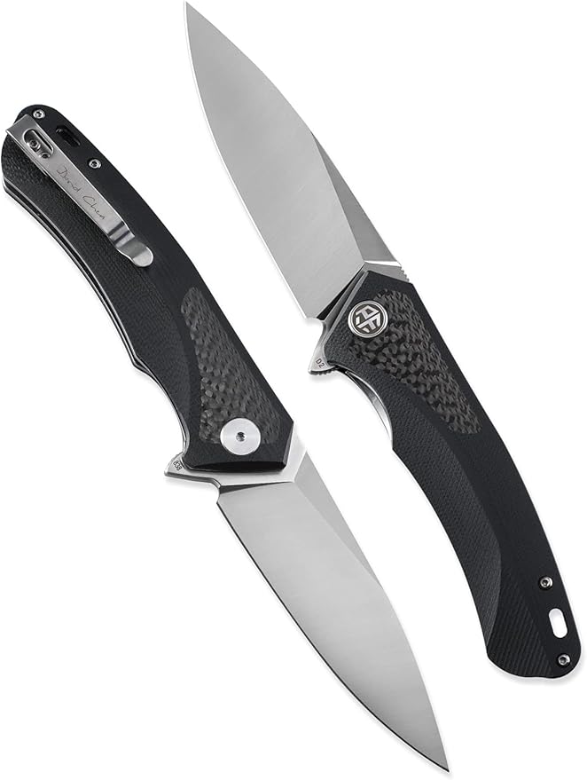 Petrified fish PF838CS 3.74" D2 steel flipper folding knives outdoor pocket knife G10+Carbon fiber handle camping hunting EDC tool