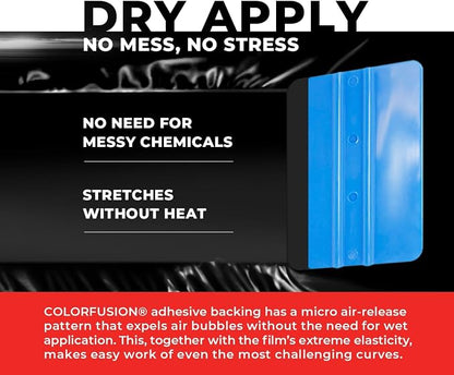 ColorFusion PPF by VViViD, Gloss Piano Black Dry Apply PPF Vinyl Car Wrap Roll 60ft x 5ft