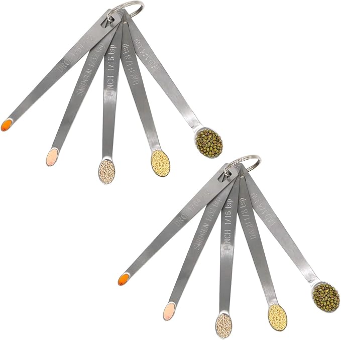 2Pack Mini Measuring Spoons Set, Heavy Duty Stainless Steel Teaspoon