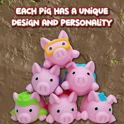 PlayMonster Pigs on Trampolines Board Games – Multi-Player, Preschool Toys, Hand-Eye-Coordination Game, The Muddiest Pig Wins, Ages 6+