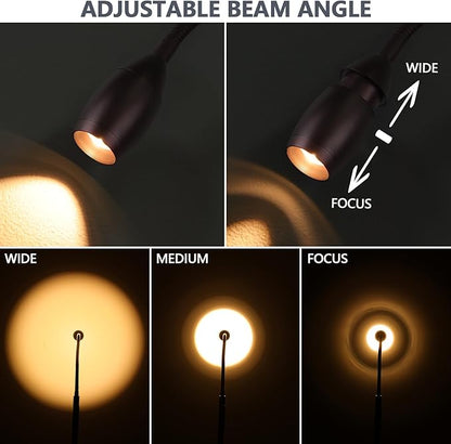 Reading Floor Lamp, Dimmable Zoomable Spotlight, Adjustable Color Beam Standing