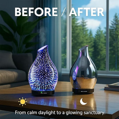 Essential Oil Diffuser & Essential Oils Set, Glass Aromatherapy Diffuser