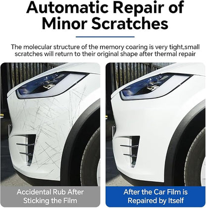 for Tesla Model X 2016-2021 TPU Clear 9Mil Pre-Cut Paint Protection Film Car Vinyl Wrap PPF Transparent Protective Anti-Scratch Self Healing Shield Guard Waterproof Car Wrap Film for Front