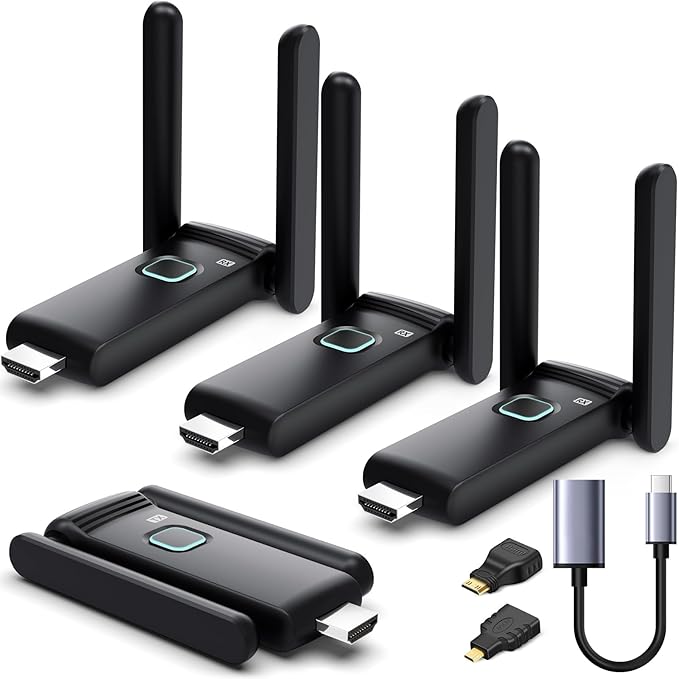 Wireless HDMI 3 Receivers and Transmitter, No Hot, Plug and Play, 2.4/5.8GHz
