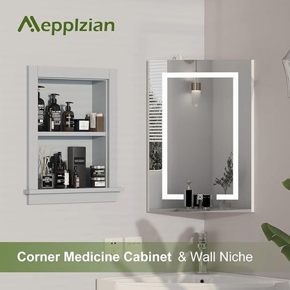 Recessed Medicine Cabinet, in Wall Shower Niche, 14x18 Bathroom Cabinet