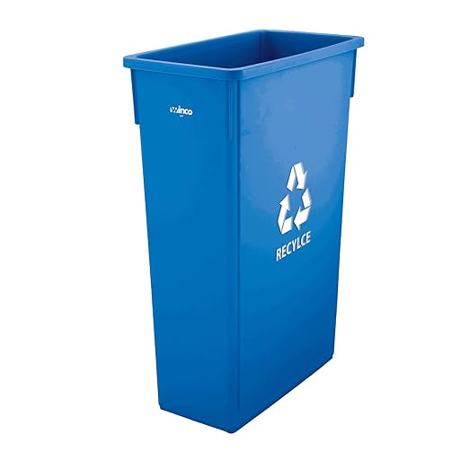 Winco Slim Commercial Trash Can/Waste Container, 23 Gallon Recycle