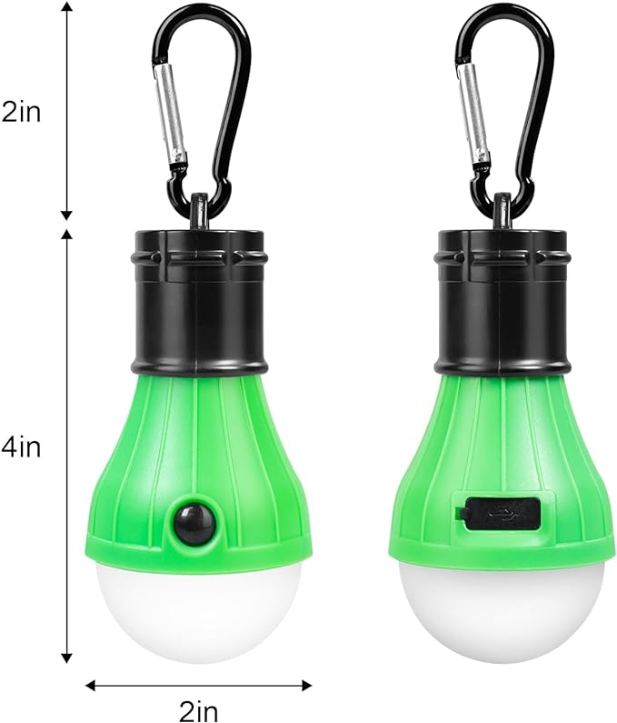 Led Camping Lantern USB Rechargeable,Outdoor Tent Lights for Camping Hanging,Kids with Clip Hook Camping Flashlight (4 Packs Colored)