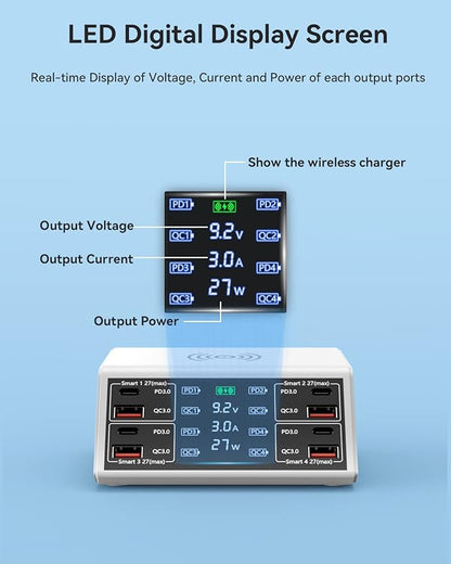 USB Charging Station, 100W 8-Port Charging Station