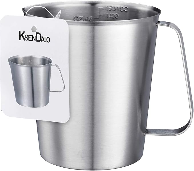 48Oz/6Cup Stainless Steel Pitcher, 1.50 Liter Metal Container
