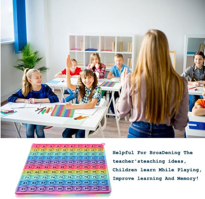 Number Game P0PP Math Toy, Exercise Children's Logical Thinking, Relieve Stress, Fidget Game for Teachers to Create a Variety of Math Operations [1-100 Number Table]