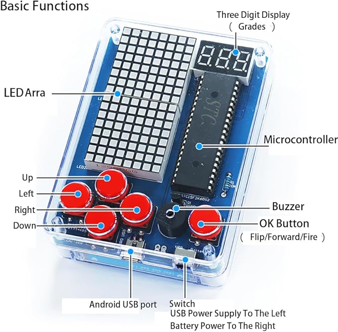 Gikfun DIY Retro Classic Electronic Soldering Kits 4 Retro Classic Games Soldering Project Game Kits for Group Middle/High School Project Training EK1999