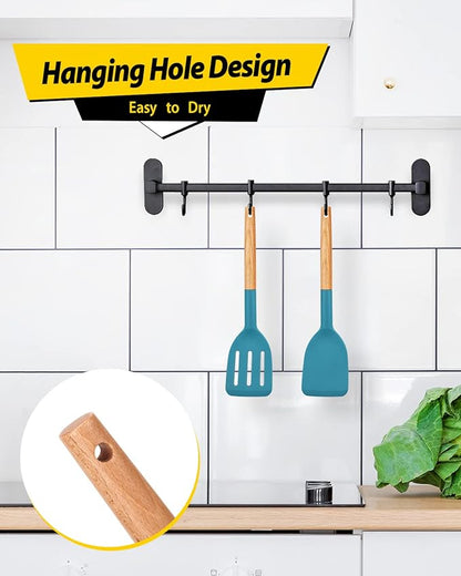Pack of 2 Silicone Cooking Spatula, Heat Resistant Solid Turner, Non Stick