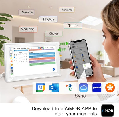 Smart Digital Calendar Family Planner Chore Chart HD Touchscreen Meal Planner &