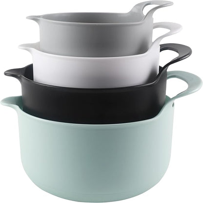 COOK WITH COLOR Nesting Plastic Mixing Bowl Set with Pour Spouts and Handles