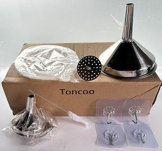 Toncoo 4 Pack Stainless Steel Funnels
